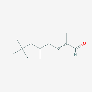 molecular formula C12H22O B8668440 2,5,7,7-Tetramethyloct-2-enal CAS No. 113831-56-4