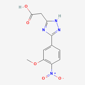 [3-(3-Methoxy-4-nitrophenyl)-1H-1,2,4-triazol-5-yl]acetic acid