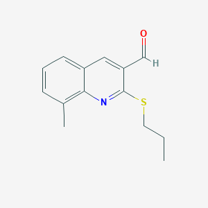 8-Methyl-2-(propylsulfanyl)quinoline-3-carbaldehyde