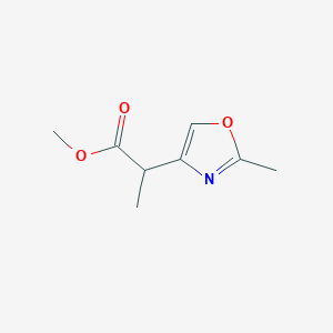 molecular formula C8H11NO3 B8668738 Methyl 2-(2-methyl-1,3-oxazol-4-yl)propanoate 