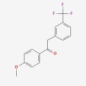 molecular formula C16H13F3O2 B8668763 Ethanone, 1-(4-methoxyphenyl)-2-[3-(trifluoromethyl)phenyl]- CAS No. 89876-14-2