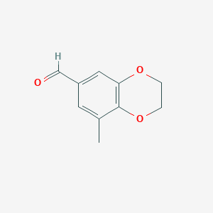 molecular formula C10H10O3 B8668841 8-Methyl-2,3-dihydro-1,4-benzodioxin-6-carbaldehyde 