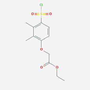 molecular formula C12H15ClO5S B8669014 ethyl 2-(4-chlorosulfonyl-2,3-dimethylphenoxy)acetate 