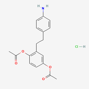 1-(4-Aminophenyl)-2-(2,5-diacetoxyphenyl)ethane hydrochloride