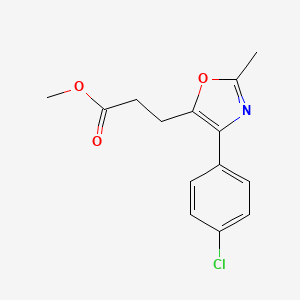 molecular formula C14H14ClNO3 B8669585 Methyl 3-(4-(4-chlorophenyl)-2-methyloxazol-5-yl)propanoate CAS No. 89150-42-5