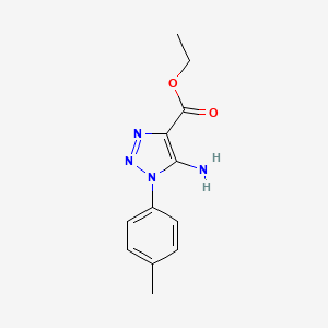 molecular formula C12H14N4O2 B8669603 ethyl 5-amino-1-p-tolyl-1H-1,2,3-triazole-4-carboxylate 