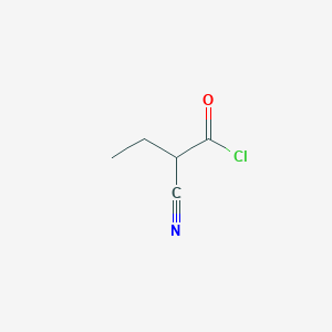 molecular formula C5H6ClNO B8669627 Butanoyl chloride, 2-cyano- CAS No. 57244-09-4