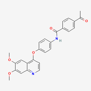 4-Acetyl-N-(4-((6,7-dimethoxyquinolin-4-yl)oxy)phenyl)benzamide