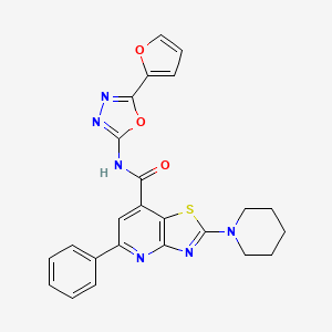 N-[5-(2-Furyl)-1,3,4-oxadiazol-2-yl]-5-phenyl-2-piperidino-7-thiazolo[4,5-b]pyridinecarboxamide