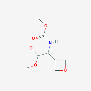 molecular formula C8H13NO5 B8669868 Methyl 2-(methoxycarbonylamino)-2-(oxetan-3-yl)acetate CAS No. 1009120-06-2