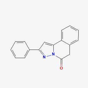 molecular formula C17H12N2O B8670080 Pyrazolo(5,1-a)isoquinolin-5(6H)-one, 2-phenyl- CAS No. 104907-31-5