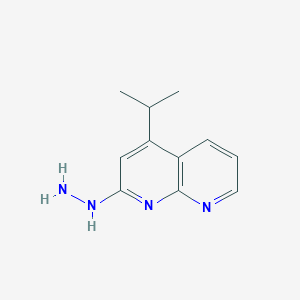 molecular formula C11H14N4 B8670239 2-Hydrazinyl-4-isopropyl-1,8-naphthyridine 