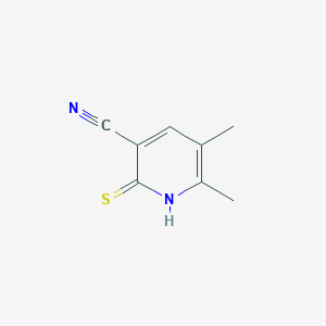 molecular formula C8H8N2S B8670433 Nicotinonitrile, 2-mercapto-5,6-dimethyl- 