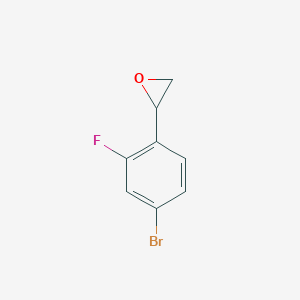 molecular formula C8H6BrFO B8670643 2-(4-Bromo-2-fluorophenyl)oxirane 
