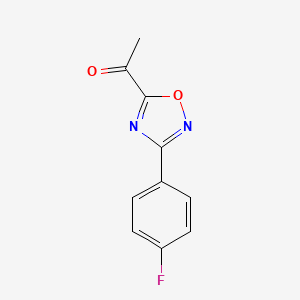 molecular formula C10H7FN2O2 B8670652 1-(3-(4-Fluorophenyl)-1,2,4-oxadiazol-5-yl)ethanone 
