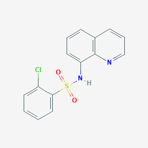 molecular formula C15H11ClN2O2S B8670661 2-chloro-N-(quinolin-8-yl)benzene-1-sulfonamide 