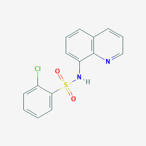 molecular formula C15H11ClN2O2S B8670661 2-Chloro-N-quinolin-8-yl-benzenesulfonamide 