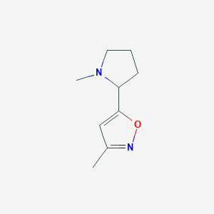 molecular formula C9H14N2O B8670678 Isoxazole, 3-methyl-5-(1-methyl-2-pyrrolidinyl)- 