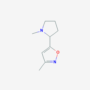 molecular formula C9H14N2O B8670678 3-Methyl-5-(1-methylpyrrolidin-2-yl)isoxazole 