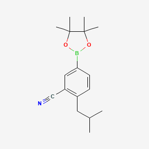2-(2-Methylpropyl)-5-(4,4,5,5-tetramethyl-1,3,2-dioxaborolan-2-yl)benzonitrile
