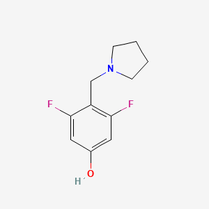 molecular formula C11H13F2NO B8670949 Phenol, 3,5-difluoro-4-(1-pyrrolidinylmethyl)- 
