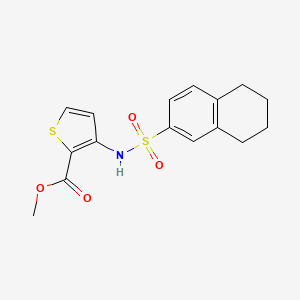 molecular formula C16H17NO4S2 B8671126 Methyl 3-(5,6,7,8-tetrahydronaphthalene-2-sulfonamido)thiophene-2-carboxylate 