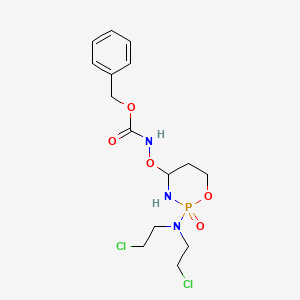 molecular formula C15H22Cl2N3O5P B8671140 Carbamic acid, ((2-(bis(2-chloroethyl)amino)tetrahydro-2H-1,3,2-oxazaphosphorin-4-yl)oxy)-, phenylmethyl ester, P-oxide CAS No. 81733-40-6