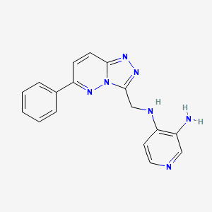 molecular formula C17H15N7 B8671394 N4-((6-phenyl-[1,2,4]triazolo[4,3-b]pyridazin-3-yl)methyl)pyridine-3,4-diamine 