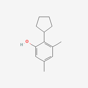 molecular formula C13H18O B8671407 2-Cyclopentyl-3,5-xylenol CAS No. 60834-83-5