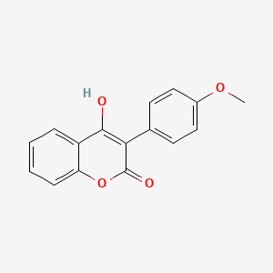 molecular formula C16H12O4 B8671481 Coumarin, 4-hydroxy-3-(p-methoxyphenyl)- 