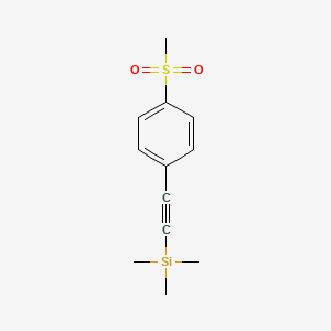 molecular formula C12H16O2SSi B8671516 trimethyl-[2-(4-methylsulfonylphenyl)ethynyl]silane 