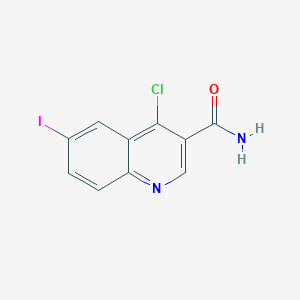 molecular formula C10H6ClIN2O B8671626 4-Chloro-6-iodoquinoline-3-carboxamide 