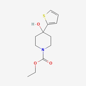 molecular formula C12H17NO3S B8672085 Ethyl 4-hydroxy-4-(thiophen-2-yl)piperidine-1-carboxylate CAS No. 93562-38-0