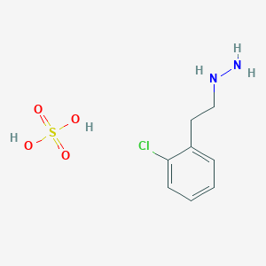 molecular formula C8H13ClN2O4S B086722 o-Chloro-beta-phenylethylhydrazine dihydrogen sulphate CAS No. 155-00-0