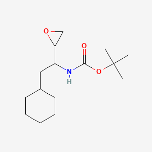 molecular formula C15H27NO3 B8672363 TERT-BUTYL N-[2-CYCLOHEXYL-1-(OXIRAN-2-YL)ETHYL]CARBAMATE CAS No. 103127-57-7
