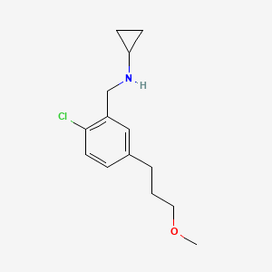 molecular formula C14H20ClNO B8672471 N-({2-chloro-5-[3-(methyloxy)propyl]phenyl}methyl)cyclopropanamine CAS No. 921630-22-0