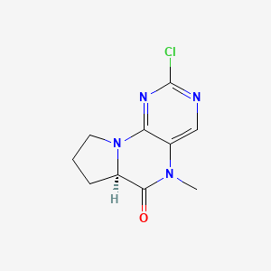 molecular formula C10H11ClN4O B8672784 Pyrrolo[2,1-h]pteridin-6(5H)-one, 2-chloro-6a,7,8,9-tetrahydro-5-methyl-, (6aR)- 