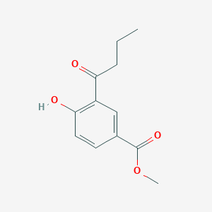 molecular formula C12H14O4 B8672881 Methyl 3-butanoyl-4-hydroxybenzoate CAS No. 65843-26-7