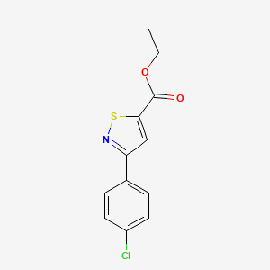 molecular formula C12H10ClNO2S B8672891 Ethyl 3-(4-chlorophenyl)-isothiazole-5-carboxylate 