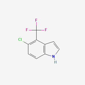 molecular formula C9H5ClF3N B8673001 5-chloro-4-(trifluoromethyl)-1H-indole CAS No. 1018974-82-7