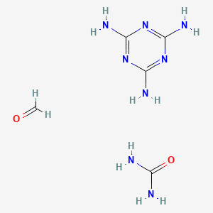 molecular formula C5H12N8O2 B8673199 Melamine-urea-formaldehyde CAS No. 25036-13-9