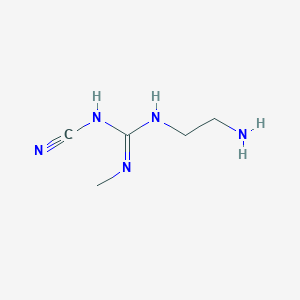 molecular formula C5H11N5 B8673204 N-(2-Aminoethyl)-N'-cyano-N''-methylguanidine CAS No. 69049-46-3