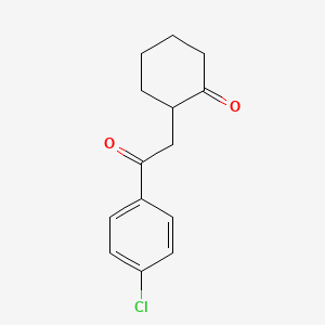 molecular formula C14H15ClO2 B8673250 Cyclohexanone, 2-[2-(4-chlorophenyl)-2-oxoethyl]- CAS No. 54669-80-6