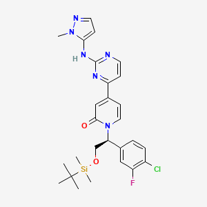 (S)-1-(2-((tert-butyldimethylsilyl)oxy)-1-(4-chloro-3-fluorophenyl)ethyl)-4-(2-((1-methyl-1H-pyrazol-5-yl)amino)pyrimidin-4-yl)pyridin-2(1H)-one