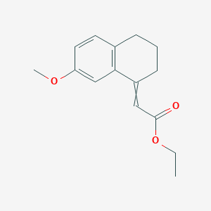 molecular formula C15H18O3 B8673309 Ethyl2-(3,4-Dihydro-7-Methoxy-1(2H)-naphthalenylidene)acetate CAS No. 6836-20-0