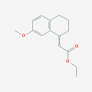 molecular formula C15H18O3 B8673309 Ethyl (7-methoxy-1,2,3,4-tetrahydro-1-naphthylidene)acetate CAS No. 6836-20-0