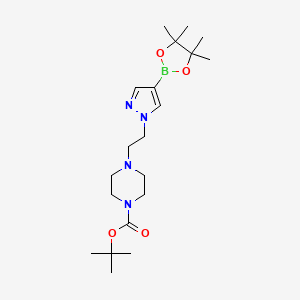 tert-butyl 4-(2-(4-(4,4,5,5-tetramethyl-1,3,2-dioxaborolan-2-yl)-1H-pyrazol-1-yl)ethyl)piperazine-1-carboxylate
