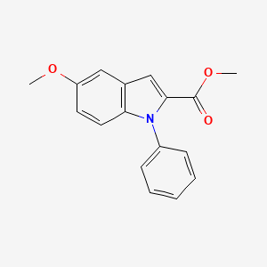 molecular formula C17H15NO3 B8673393 Methyl 5-methoxy-1-phenyl-1H-indole-2-carboxylate CAS No. 104961-46-8