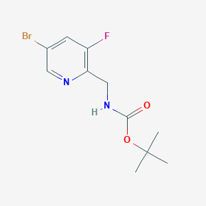 molecular formula C11H14BrFN2O2 B8673713 tert-butyl N-[(5-bromo-3-fluoropyridin-2-yl)methyl]carbamate 