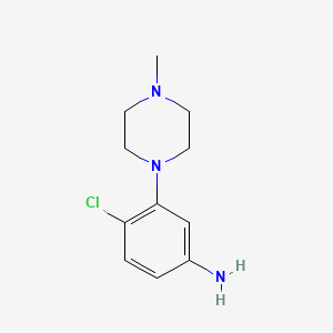 molecular formula C11H16ClN3 B8673715 4-Chloro-3-(4-methylpiperazin-1-yl)aniline 